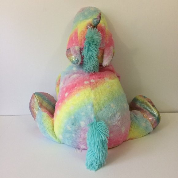 Unicorn Tie Dye Colorful Sparkle Horn Rainbow Large 28" Plush Stuffed Animal - Picture 8 of 11
